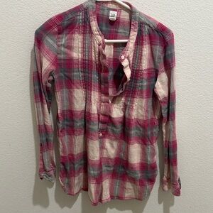 GAP Red and Gray Plaid Women's Top